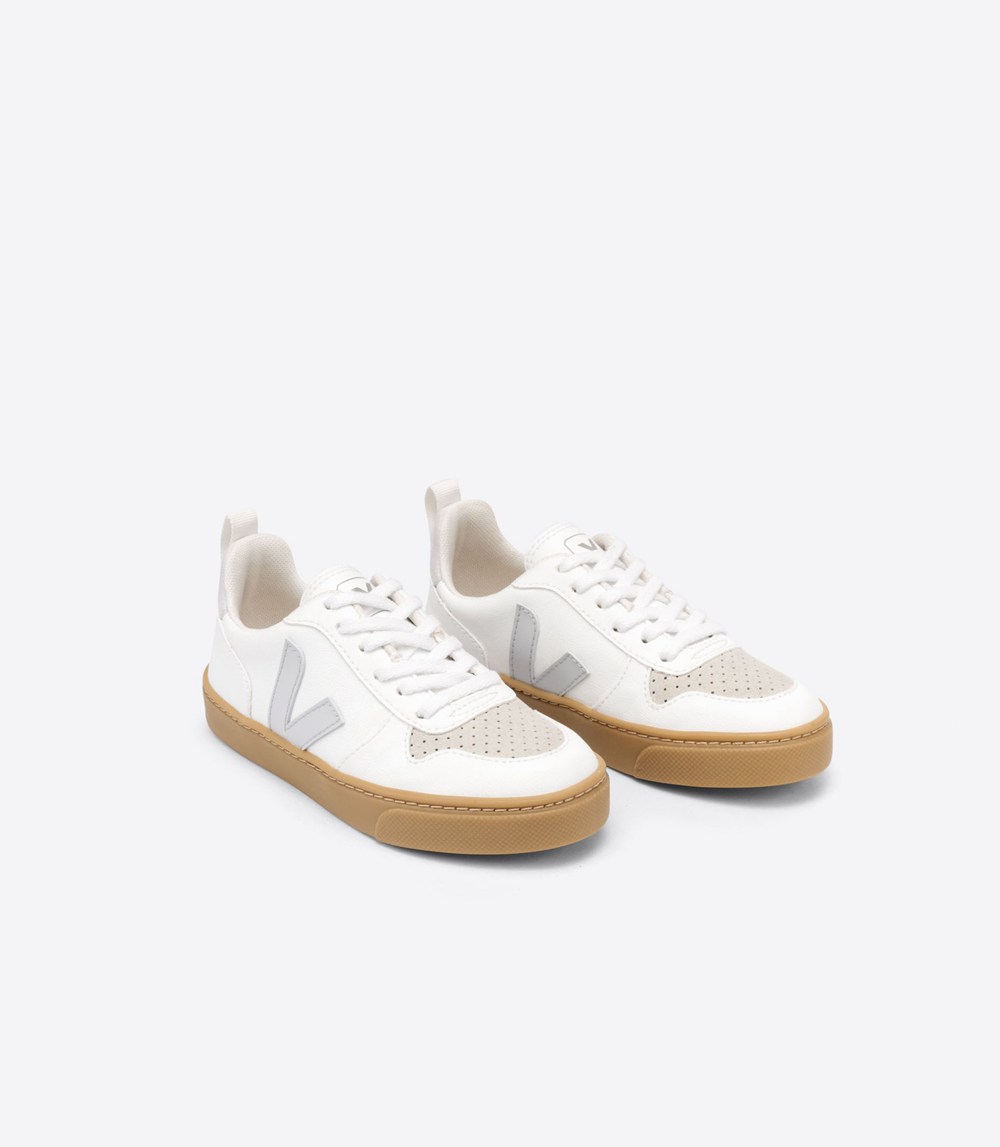 Veja Sneakers Kids - V-10 Lace Cwl - White/Beige - 9680QJFNR